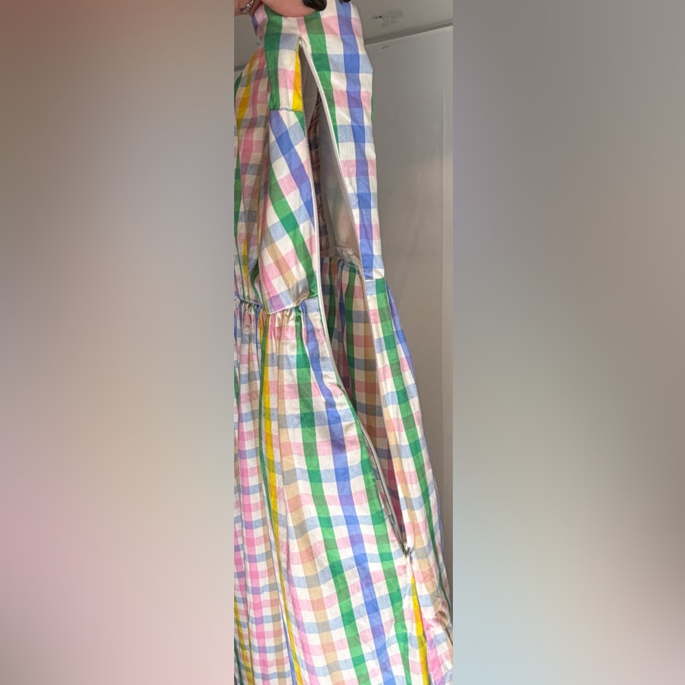 J.Crew Factory Pastel Plaid Smocked Dress | Spring Easter Dress - Picture 4 of 6